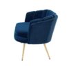 Wide Navy Blue Velvet Loveseat