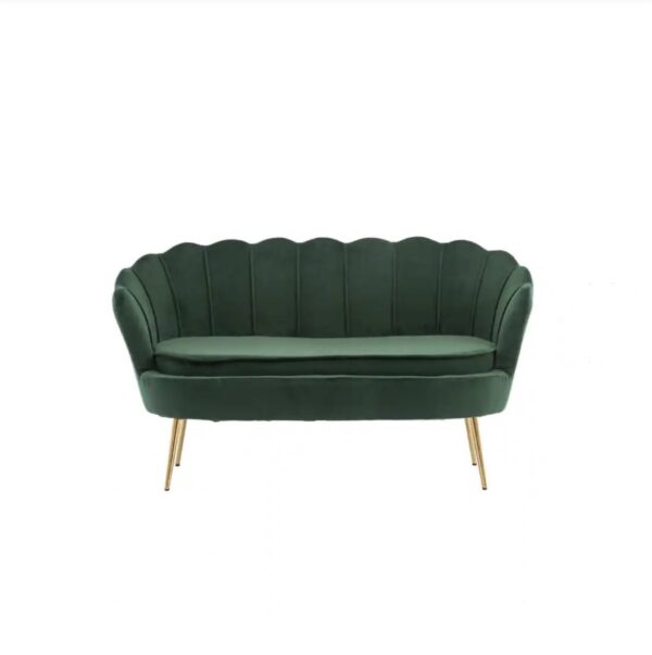 Wide Green Velvet Loveseat