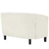 Ivory Velvet Loveseat