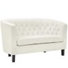 Ivory Velvet Loveseat