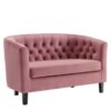 Dusty Rose Velvet Loveseat