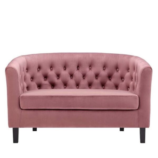 Dusty Rose Velvet Loveseat