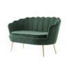 Wide Green Velvet Loveseat