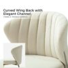 Ivory Velvet Accent Chair Set with Gold Legs