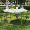 60” Round Plastic Folding Table - Image 2
