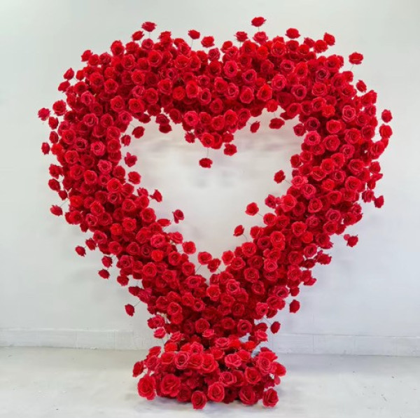 Heart Shaped Red Rose Arch