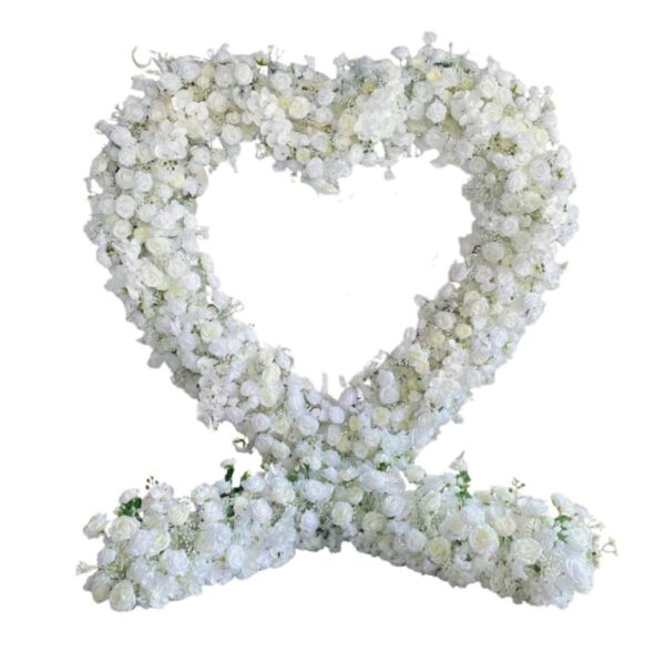 White Heart Floral Arch