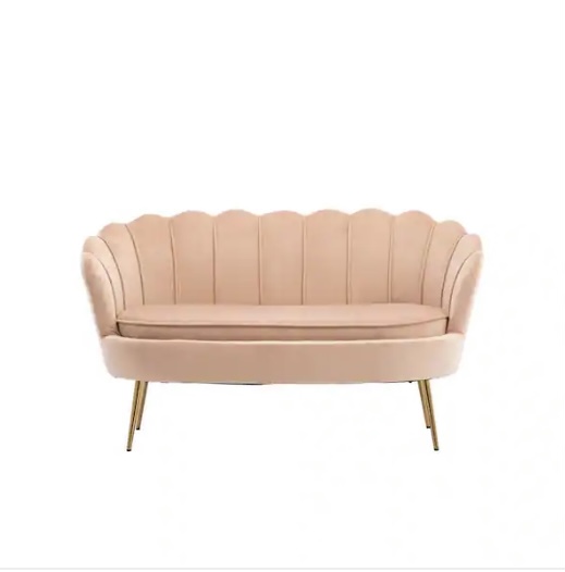 Pink Modern Velvet Loveseat