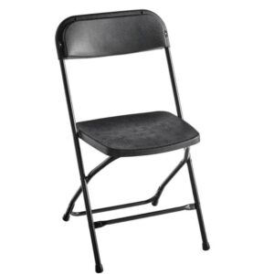Black textured folding chair