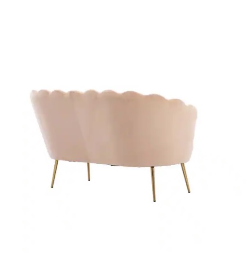 Pink Modern Velvet Loveseat