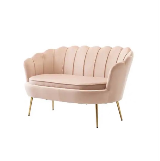 Pink Modern Velvet Loveseat