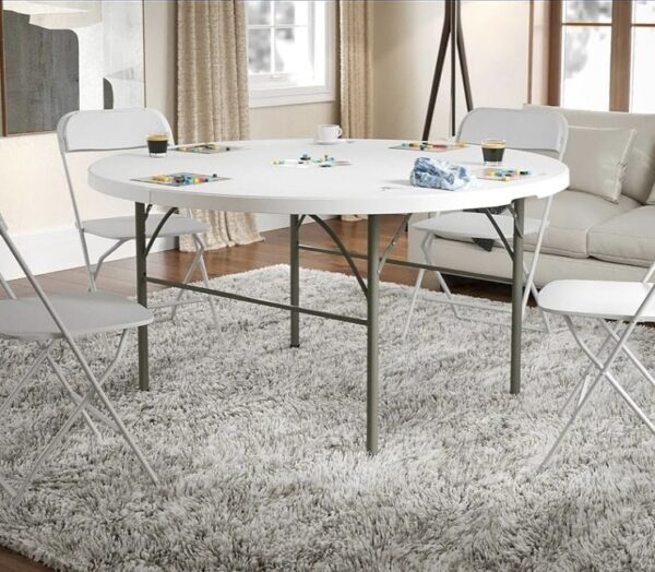 60” Round Plastic Folding Table
