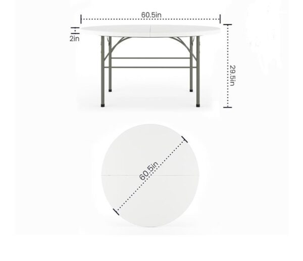 60” Round Plastic Folding Table