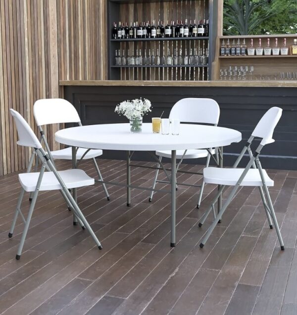 60” Round Plastic Folding Table