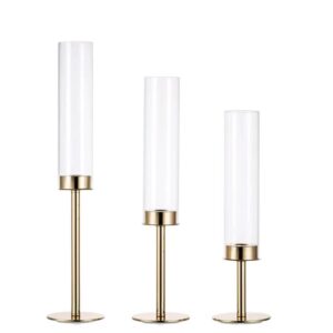 Gold Candle Holders Set of 3