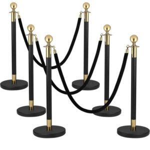 Black & Gold Stanchion Set with Velvet Ropes