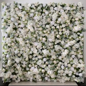 8 x 8 Luxe White Flower Wall