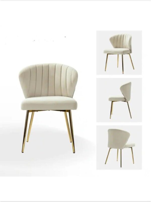 Ivory Velvet Accent Chairs (Set of 2)