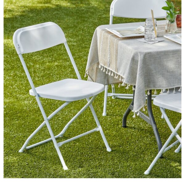 White Textured Folding Chair