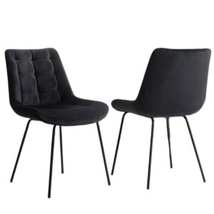 Black Velvet Accent Chairs (Set of 2)