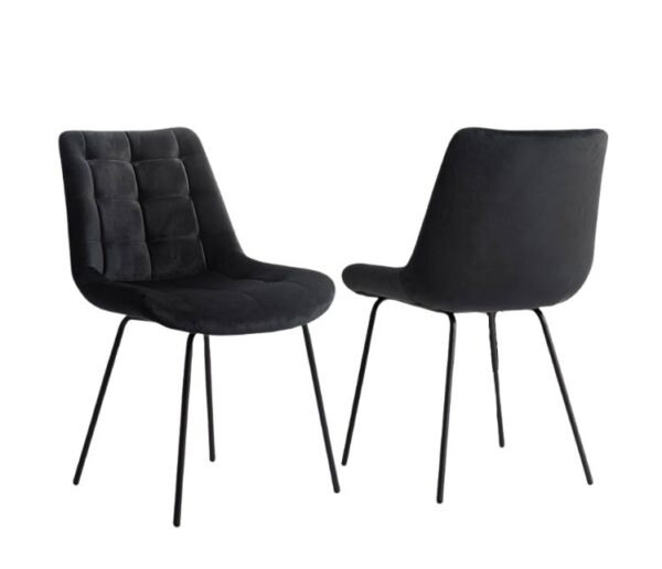 Black Velvet Accent Chairs (Set of 2)