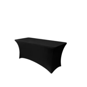 Black 6-Foot Rectangle Spandex Tablecloth