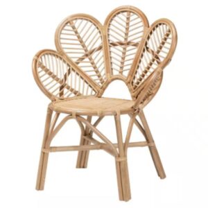 Boho Rattan Fan Accent Chair