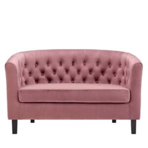 Dusty Rose Velvet Loveseat