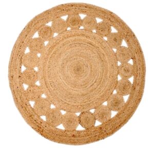 4 Foot Round Boho Jute Rug