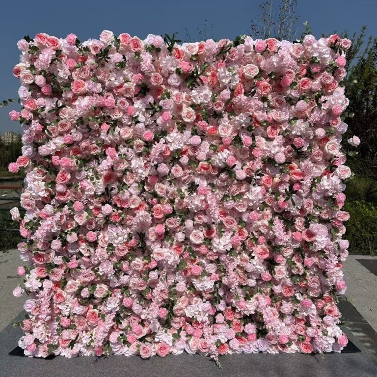 Flower Wall – Pink & Blue event rental from Journey Event Rentals