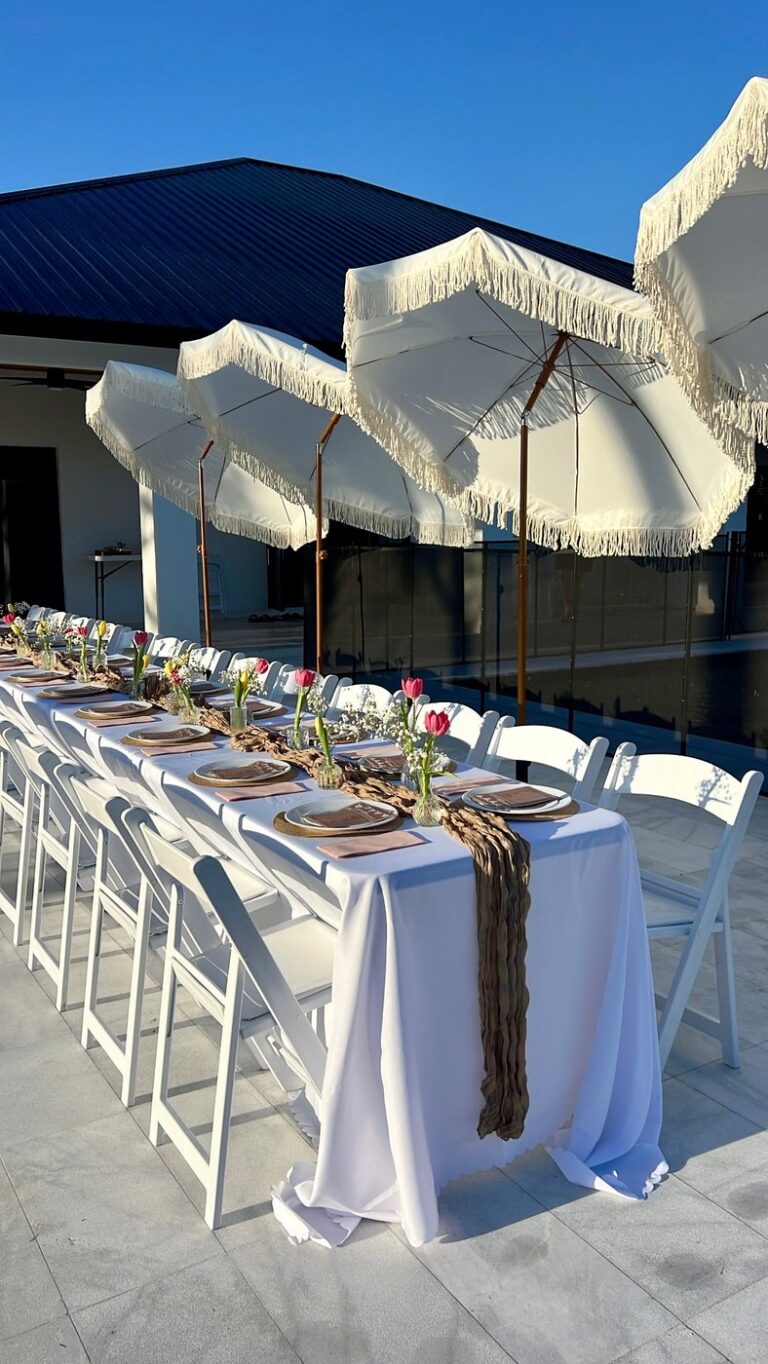 Fringe Umbrella event rental from Journey Event Rentals